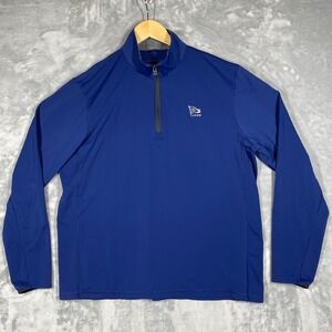 Greyson Mens Royal Blue Quarter Zip Golf Pullover Wolf Logo Size Large